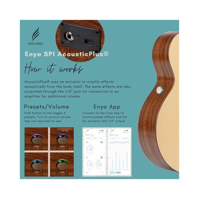 Enya EGA X0 SP1 Grand Auditorium Acoustic Guitar - Natural - Image 9