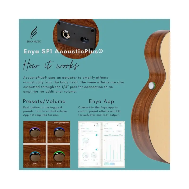 Enya EGA X0 SP1 Grand Auditorium Acoustic Guitar - Natural - Image 9