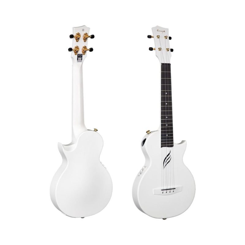 Enya Nova UE Pro Carbon Fiber Electro-Acoustic Tenor Ukulele - White - Image 3