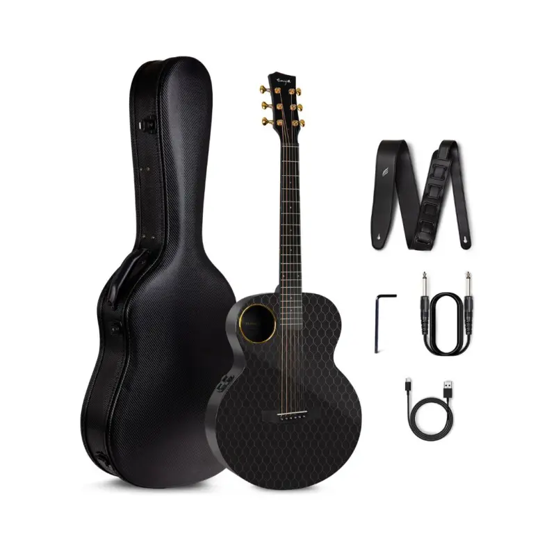Enya X4 Pro Mini Carbon Fiber Acoustic Electric Guitar with Case