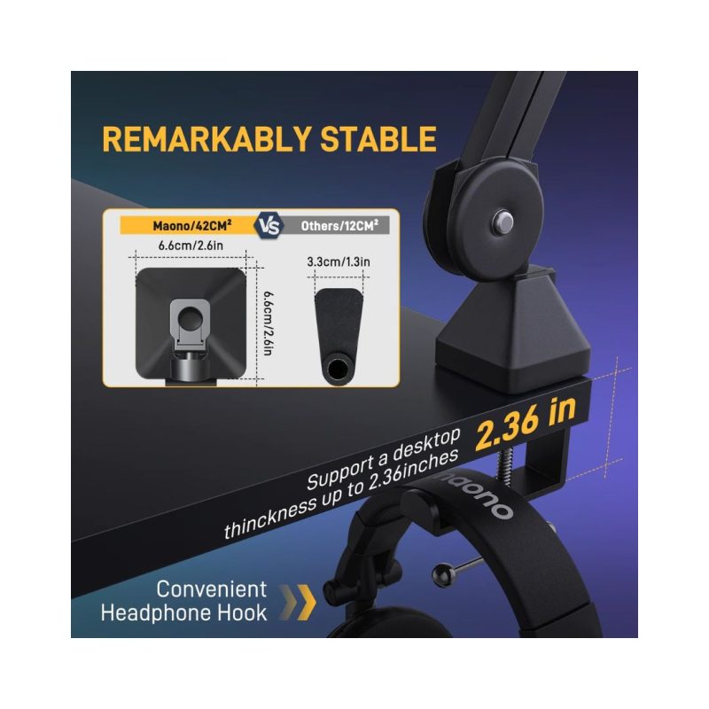 Maono BA37 Microphone Suspension Boom Arm Stand - Image 2