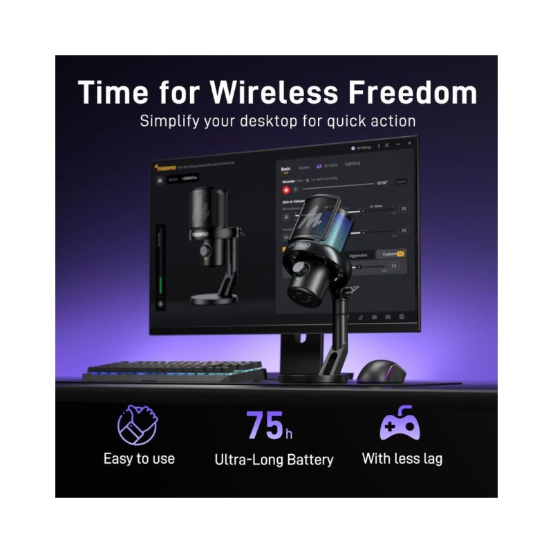 Maono DM40 PRO USB/Wireless Condenser Microphone - Black - Image 7