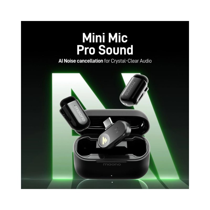 Maono WAVE T1 MINI Wireless Lavalier Microphone - USB-C & Lightning - Image 2