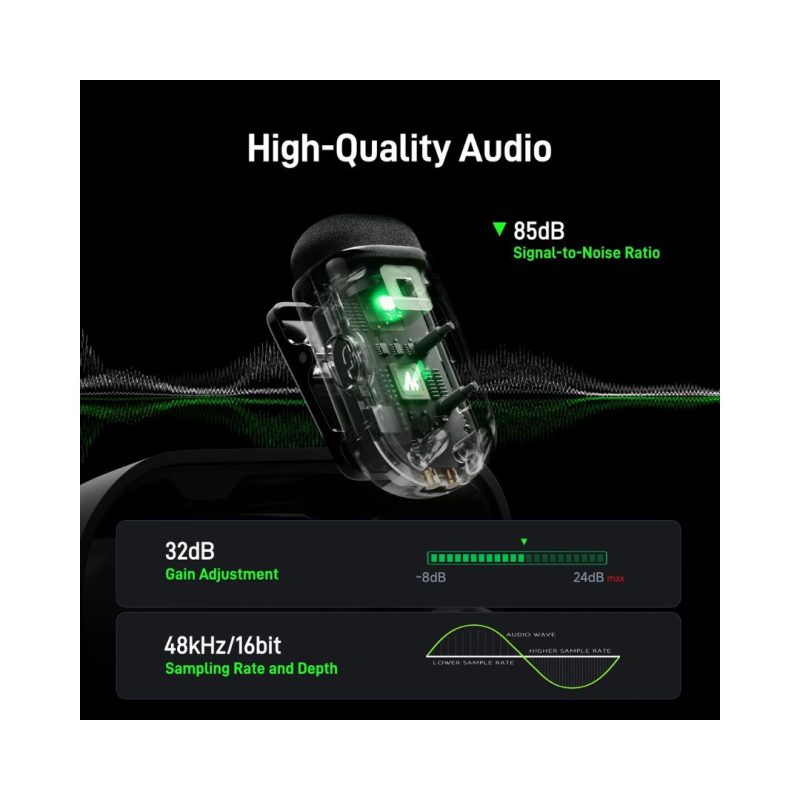 Maono WAVE T1 MINI Wireless Lavalier Microphone - USB-C & Lightning - Image 3