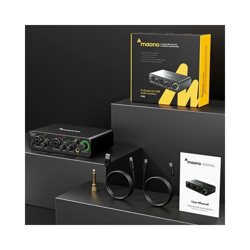 Maono PS22 USB Audio Interface - Black - Image 2