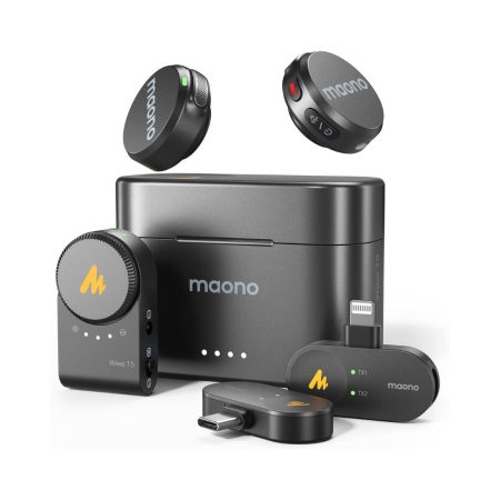 Maono Wave T5 Combo Wireless Lavalier Microphone For Camera / Lightning / Type-C