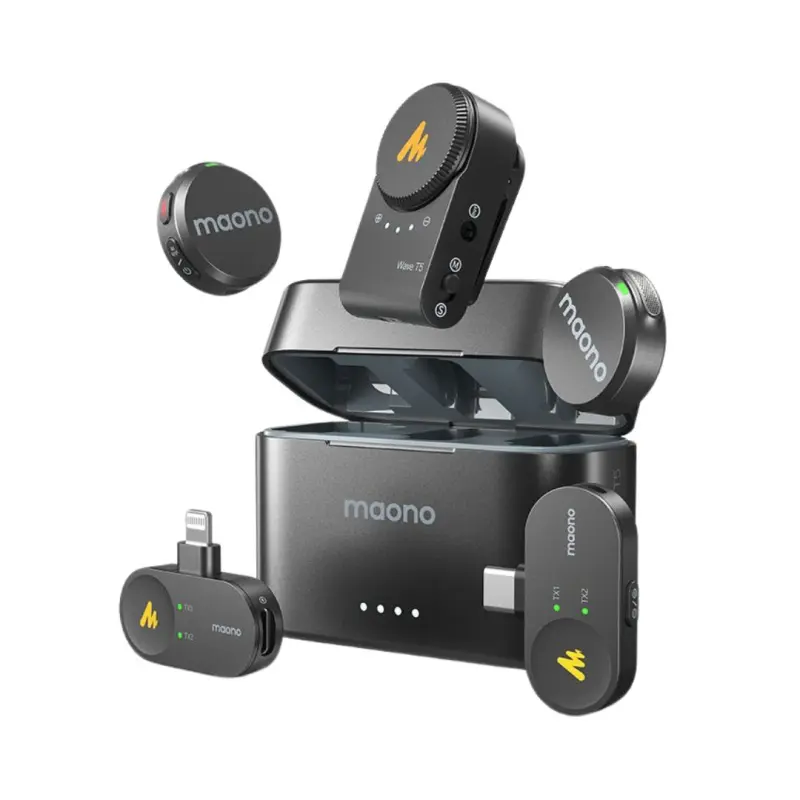 Maono Wave T5 Combo Wireless Lavalier Microphone For Camera / Lightning / Type-C - Image 2
