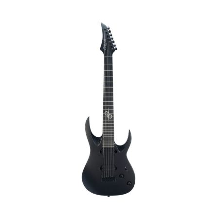 Solar A2.7C sleek black electric guitar on a white background