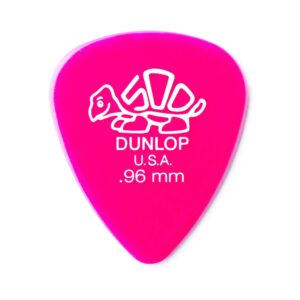 Pink Dunlop guitar picks featuring a turtle logo, designed for musicians and guitar enthusiasts.
