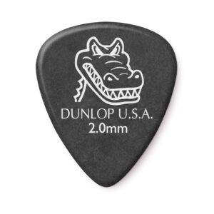 Dunlop USA 2mm guitar pick, featuring a classic design for enhanced grip and playability.