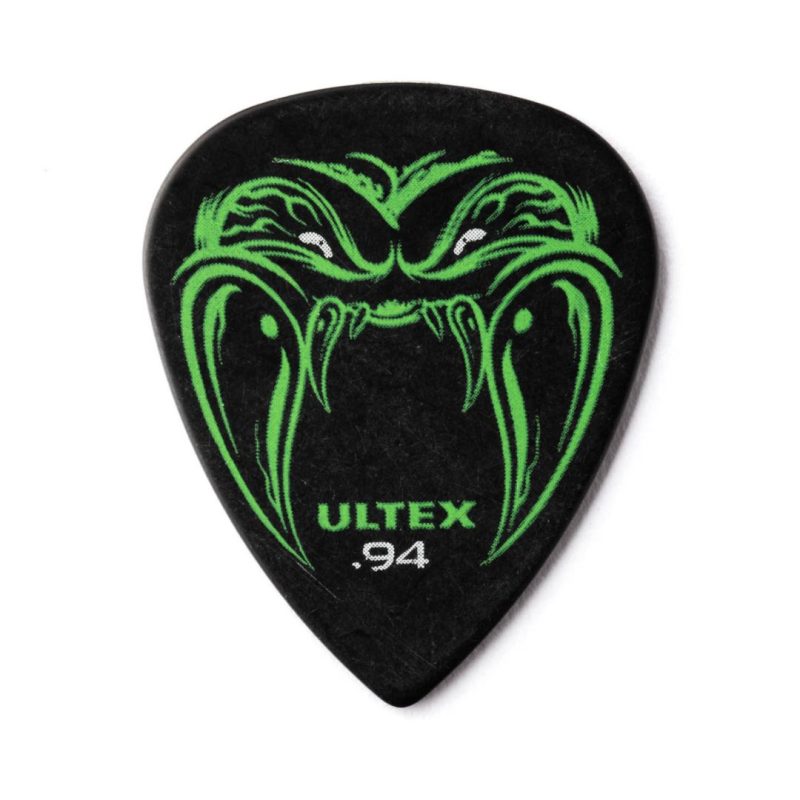 A guitar pick featuring the word "utex" printed on its surface.
