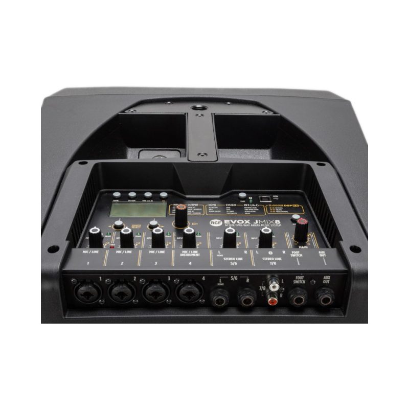 RCF EVOX JMIX8 Active 12" 2-Way 1400W Portable Line Array PA System with 8-Input Mixer (Black) - Image 8