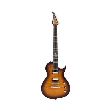 Solar GC1.6 NC electric guitar featuring a vibrant sunburst finish, showcasing a blend of warm orange and yellow tones