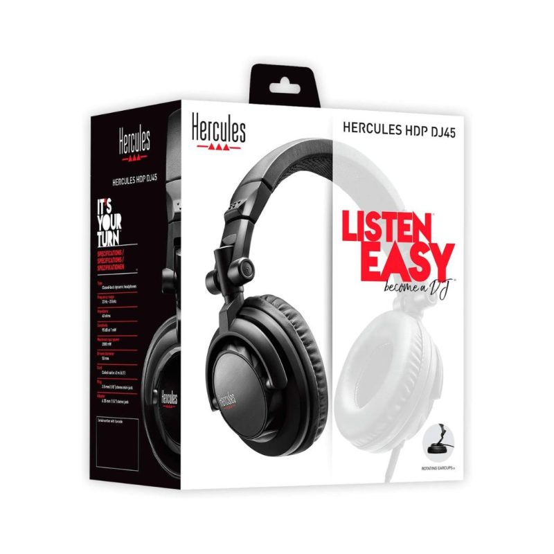 Hercules HDP DJ45 Closed-Back Over-Ear DJ Headphones - Image 6
