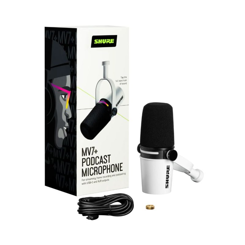 Shure MV7+ Podcast XLR/USB Microphone - (White) - Image 5