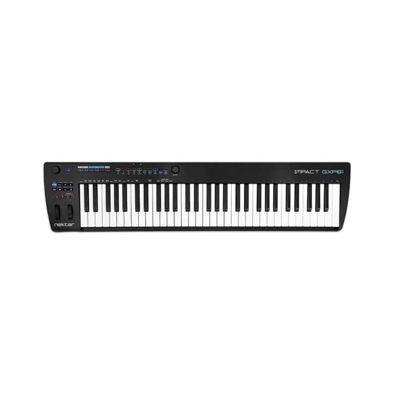 Nektar Impact GXP61 USB MIDI controller keyboard with 61 keys, designed for music production and performance.