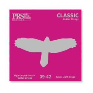 PRS ACC-0942C classic light guitar strings showcasing their packaging and design.