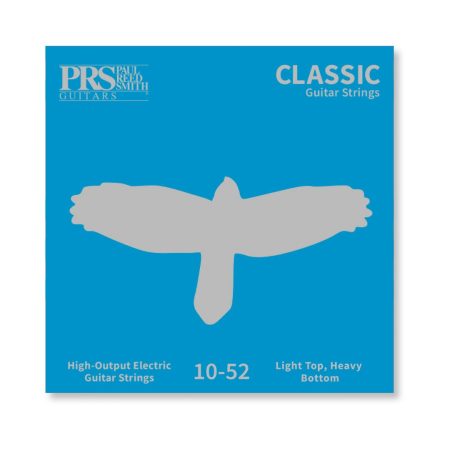PRS ACC-1052C classic light Top/Heavy Bottom guitar strings showcasing their packaging and design.