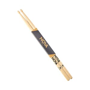 N5A set of drumsticks lined up, emphasizing their craftsmanship and design, ideal for percussion enthusiasts.
