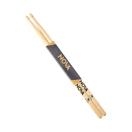 N5A set of drumsticks lined up, emphasizing their craftsmanship and design, ideal for percussion enthusiasts.