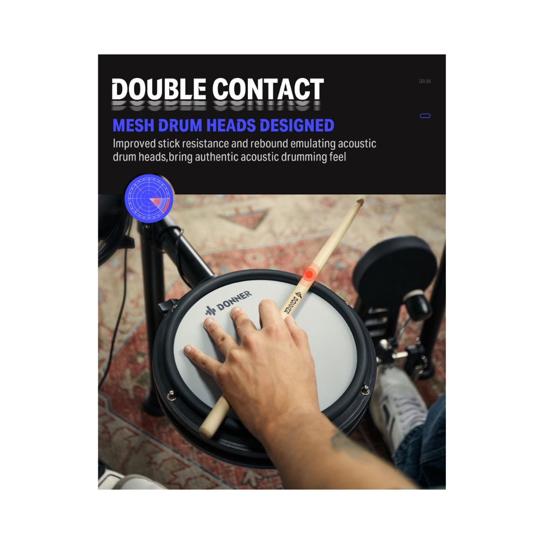Donner DED-200 Electronic Drum With Headphone and Drum Throne - Image 5