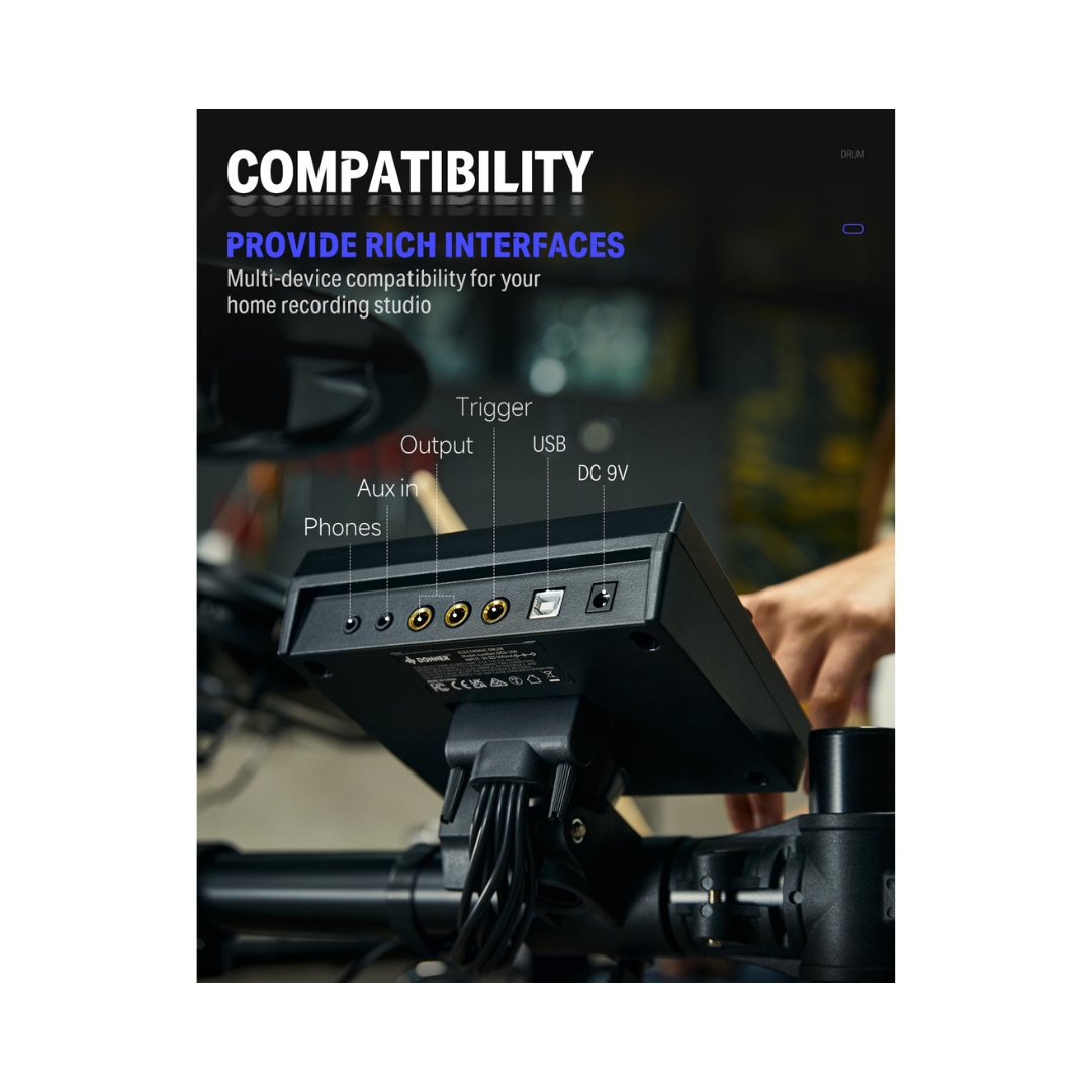 Donner DED-200 Electronic Drum With Headphone and Drum Throne - Image 7