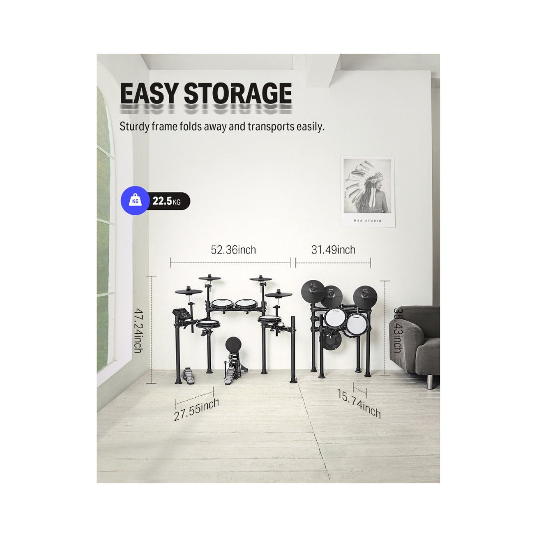 Donner DED-200 Electronic Drum With Headphone and Drum Throne - Image 8