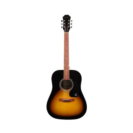 Epiphone DR-100 Songmaker acoustic guitar in vintage sunburst finish, featuring a dreadnought body shape and classic design.