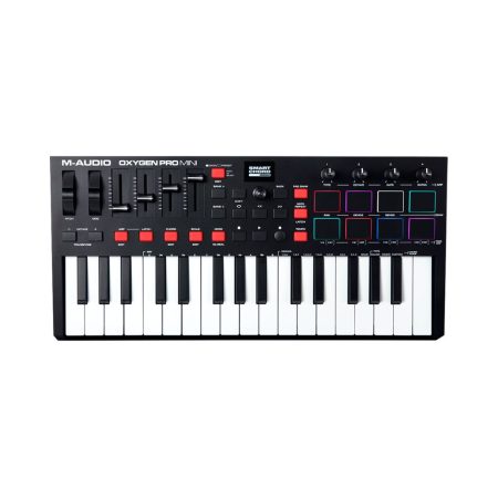M-Audio Oxygen Pro Mini 32-key USB MIDI keyboard controller with compact design and various control features for music production