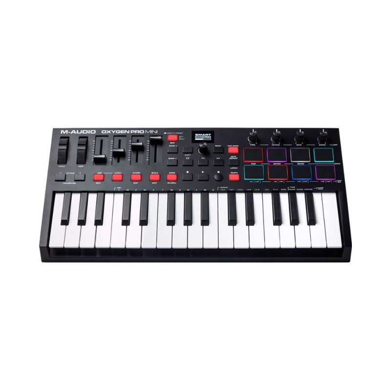 M-Audio Oxygen Pro Mini 32-key USB MIDI keyboard controller with compact design and various control features for music production