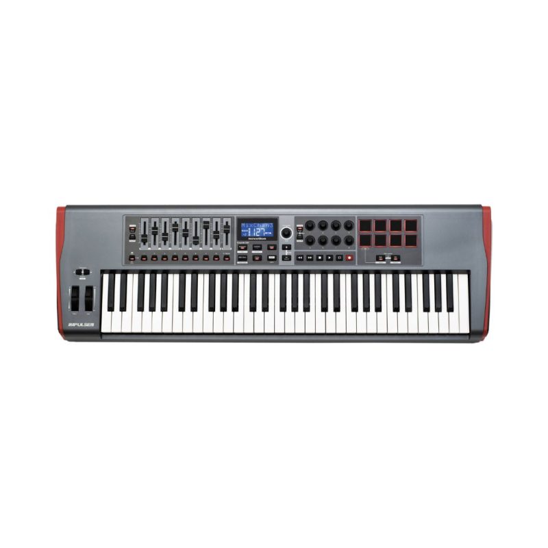 Novation Impulse 61 USB MIDI keyboard controller with 61 keys, designed for music production and performance.