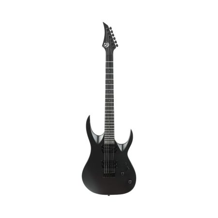 S by Solar AB4.6C carbon black matte electric guitar displayed against a plain white background.