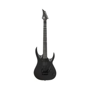 S by Solar AB4.6FRC carbon black matte Floyd Rose Tremolo electric guitar displayed against a plain white background.