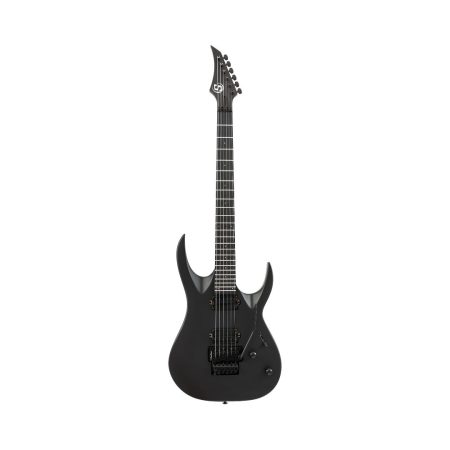 S by Solar AB4.6FRC carbon black matte Floyd Rose Tremolo electric guitar displayed against a plain white background.