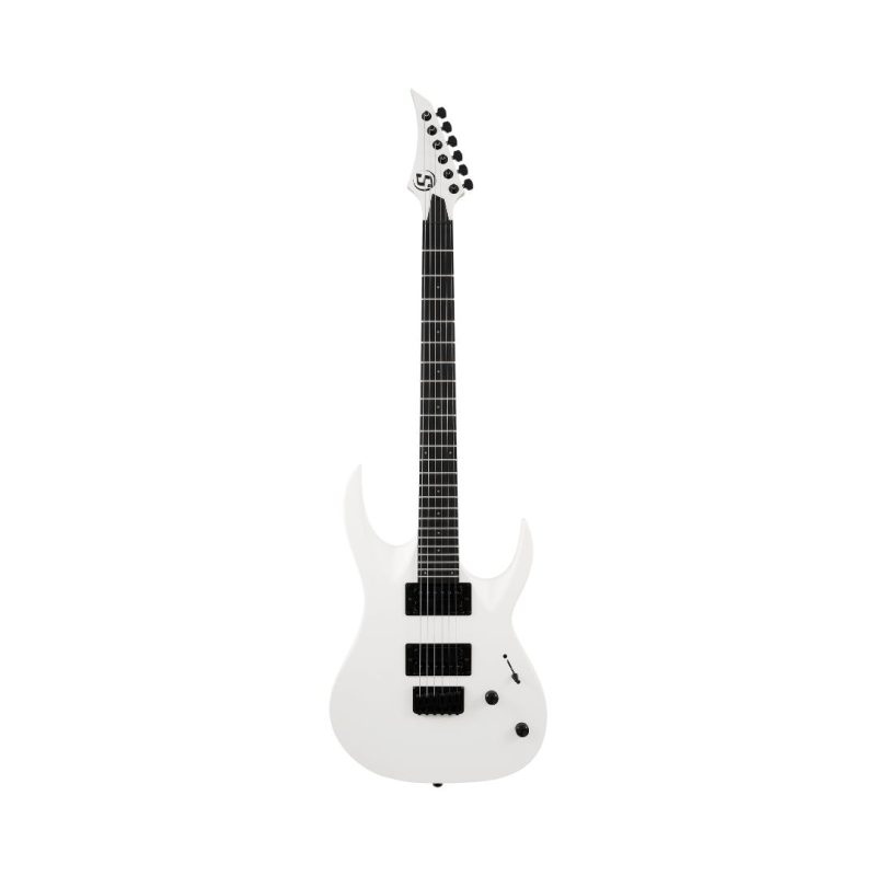 S by Solar AB4.6W white matte electric guitar displayed against a plain white background.