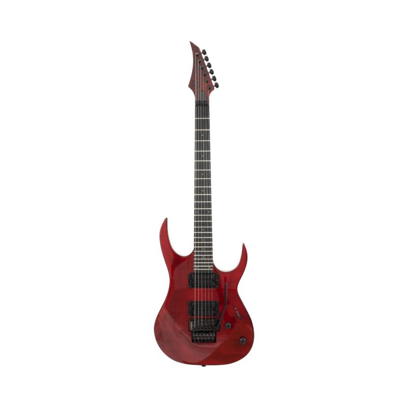 S by Solar SB4.6FRFBR Electric guitar featuring a vibrant red body and a sleek black pickguard
