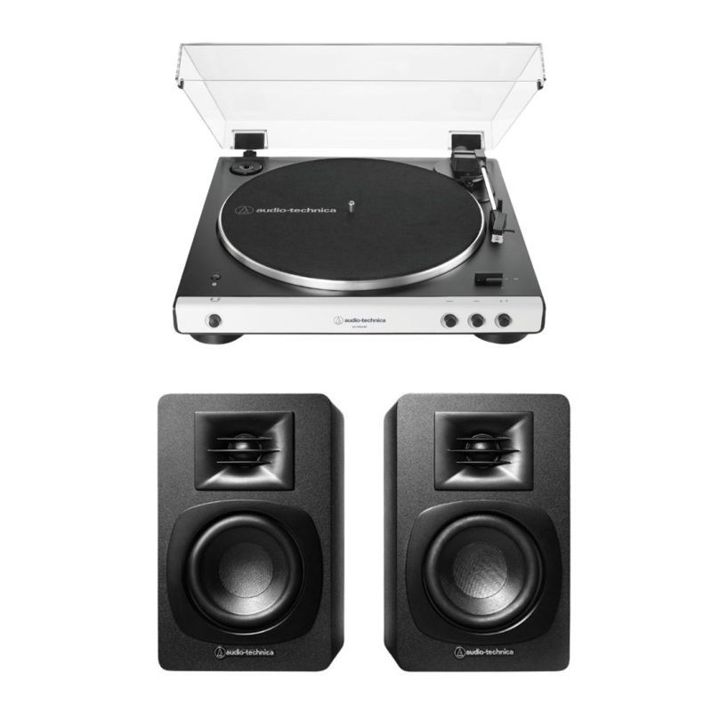 Audio technica LP60XBT white bundle