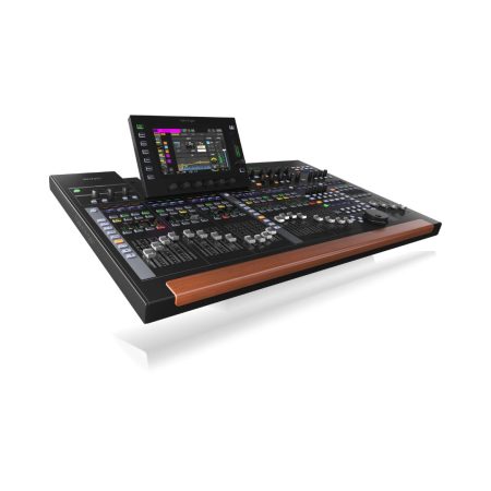 Behringer WING Full Stereo Digital Mixing Console in black, showcasing multiple controls and a sleek design