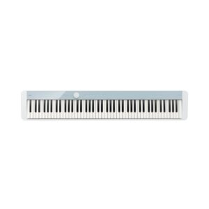 Calm Blue color Casio Privia PX-S1100 digital piano with 88 keys, set against a plain white background.