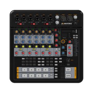 Front view of the AVMATRIX SHARK H4M 4-Channel HDMI AV Switcher showcasing its control panel.