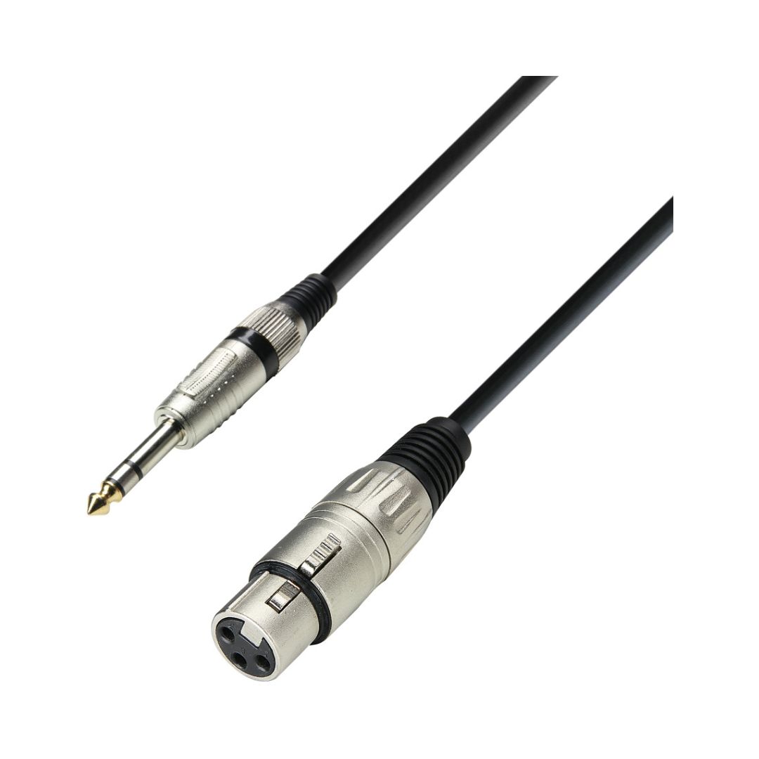 Adam Hall 3 STAR BFV 0300 XLR Female x Jack TRS 3M Balanced Cable displayed on a plain white background