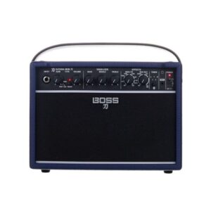 Katana-Mini X portable guitar amp featuring six analog tones, dual effects, tuner, Bluetooth, and rechargeable battery for jamming.