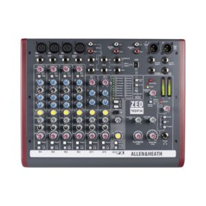 Allen & Heath ZED-10FX Analog mixer with built-in effects, designed for versatile audio mixing applications.