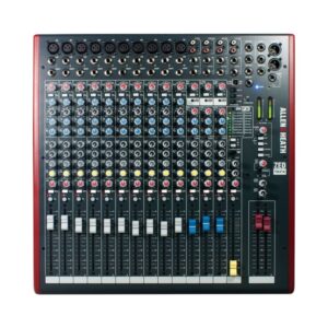 Allen & Heath ZED-16FX 16-channel USB analog mixer with built-in effects, showcasing its sleek design and control layout.