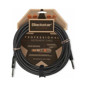 Blackstar 6M instrument cable with straight ¼” jacks, model BA231034, designed for professional audio connections.