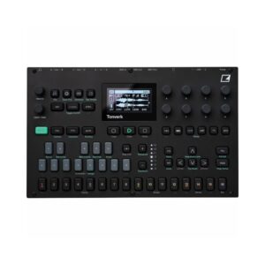 Elektron Tonverk, a polyphonic multisampling workstation, showcasing its sleek design and advanced sound manipulation features.