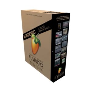 FL Studio Signature Academic Bundle logo featuring music production software tools and educational resources for students.