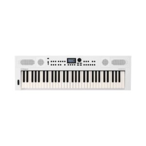 Roland GO:KEYS 61-key portable keyboard in white, featuring a sleek design and versatile sound options for musicians.