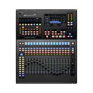 PreSonus StudioLive Series III SE 16 digital mixer with various knobs and faders for audio control and mixing.