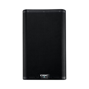 QSC K8.2 powered speaker, 8-inch, 2000W, designed for professional audio with built-in DSP technology.